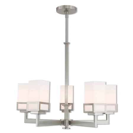 Livex Lighting Harding 5 Light Brushed Nickel Chandelier 40195-91